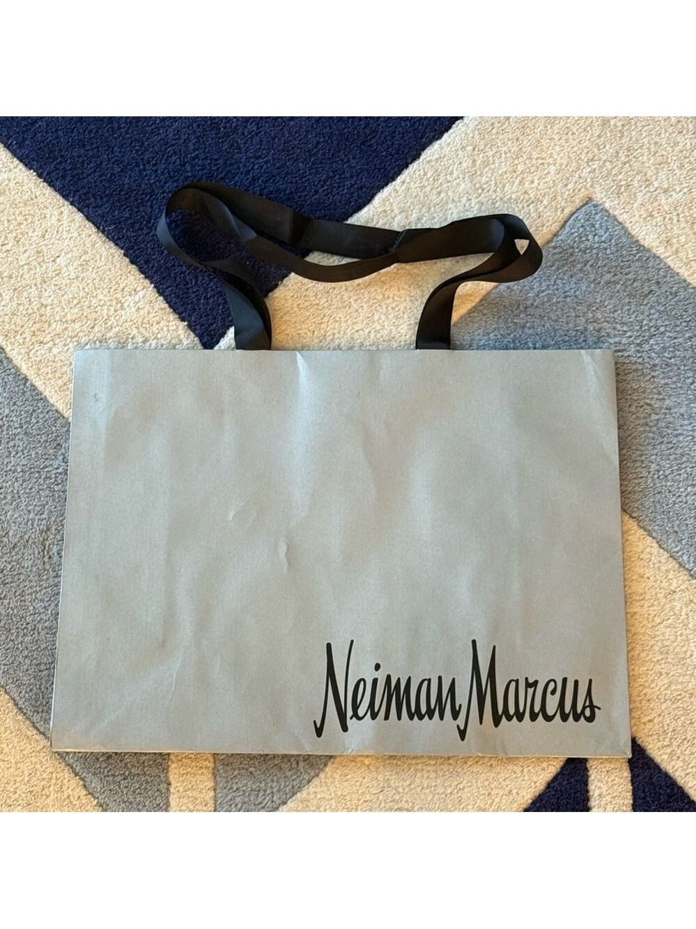 Neiman Marcus Gray Classic Large Tote Shopping Bag